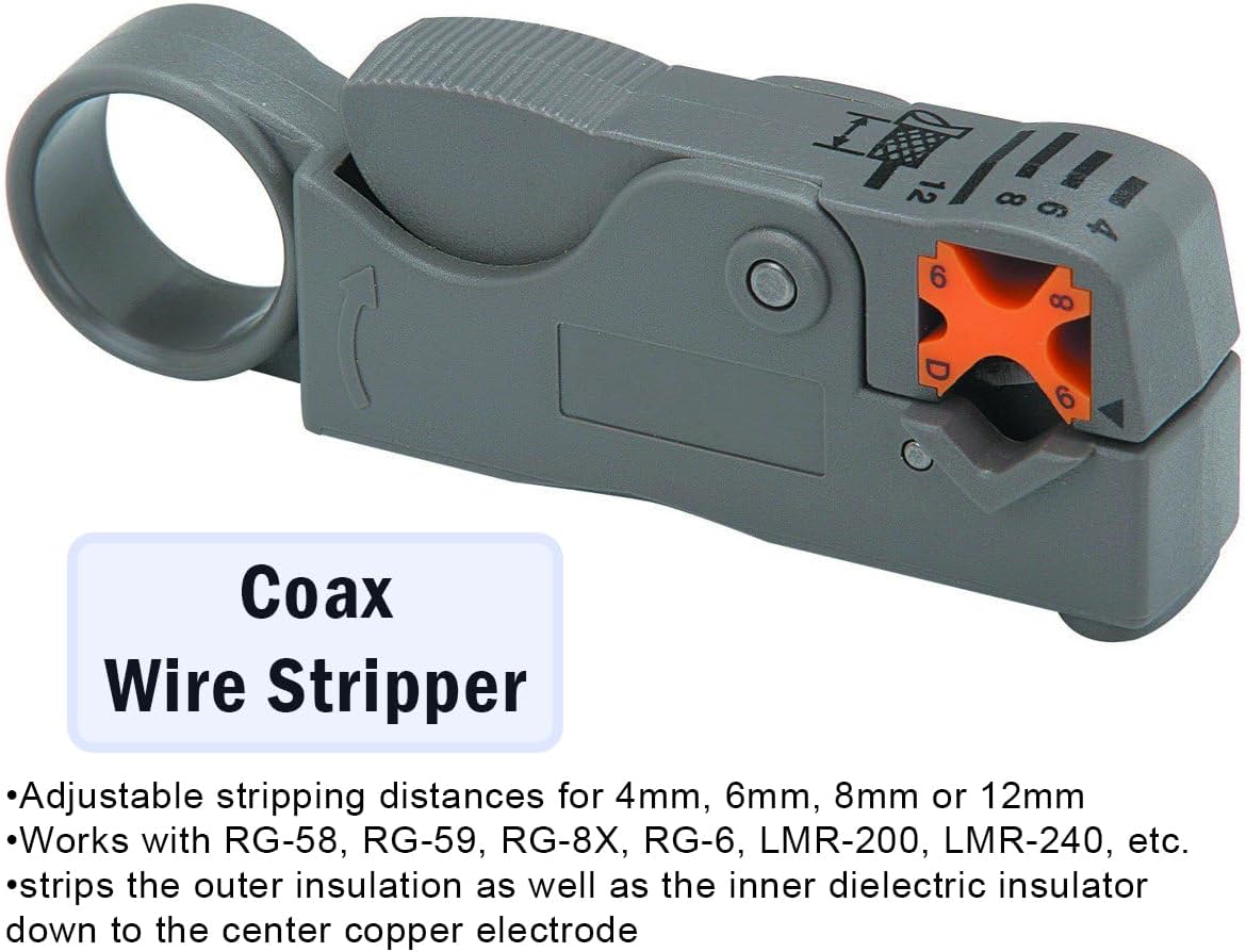 9-in-1 Network Toolkit with RJ45 Ethernet Crimping Tool, Punch Down Tool, Networking Cable Tester, RJ45 Connectors, and Wire Strippers with Carrying Case - EX ELECTRONIX EXPRESS