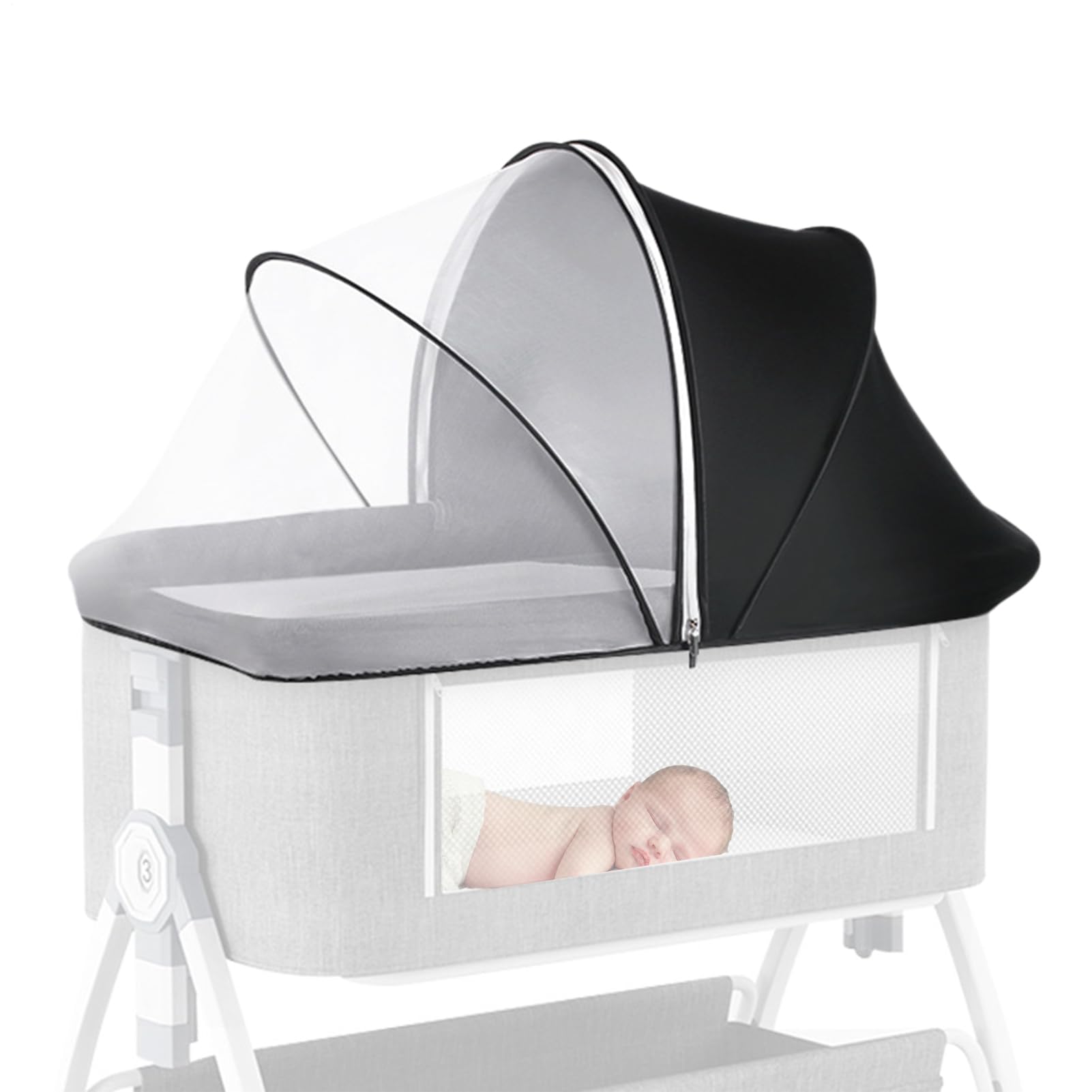 laxreheye Baby Net Protective Cover - Breathable Portable Baby Protective Cover | Screen Fabric with Adjustable Elastic Border for Umbrella Beds, Parks &