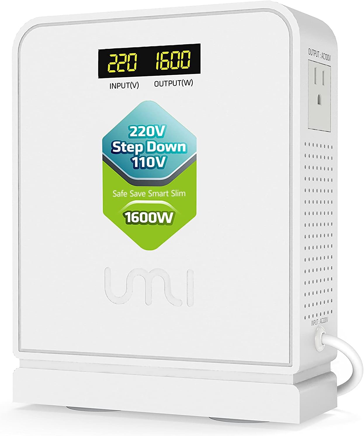UMI 220V to 110V Step Down Voltage Converter 1600Watts Capacity with 2 Output in 110V and 100V