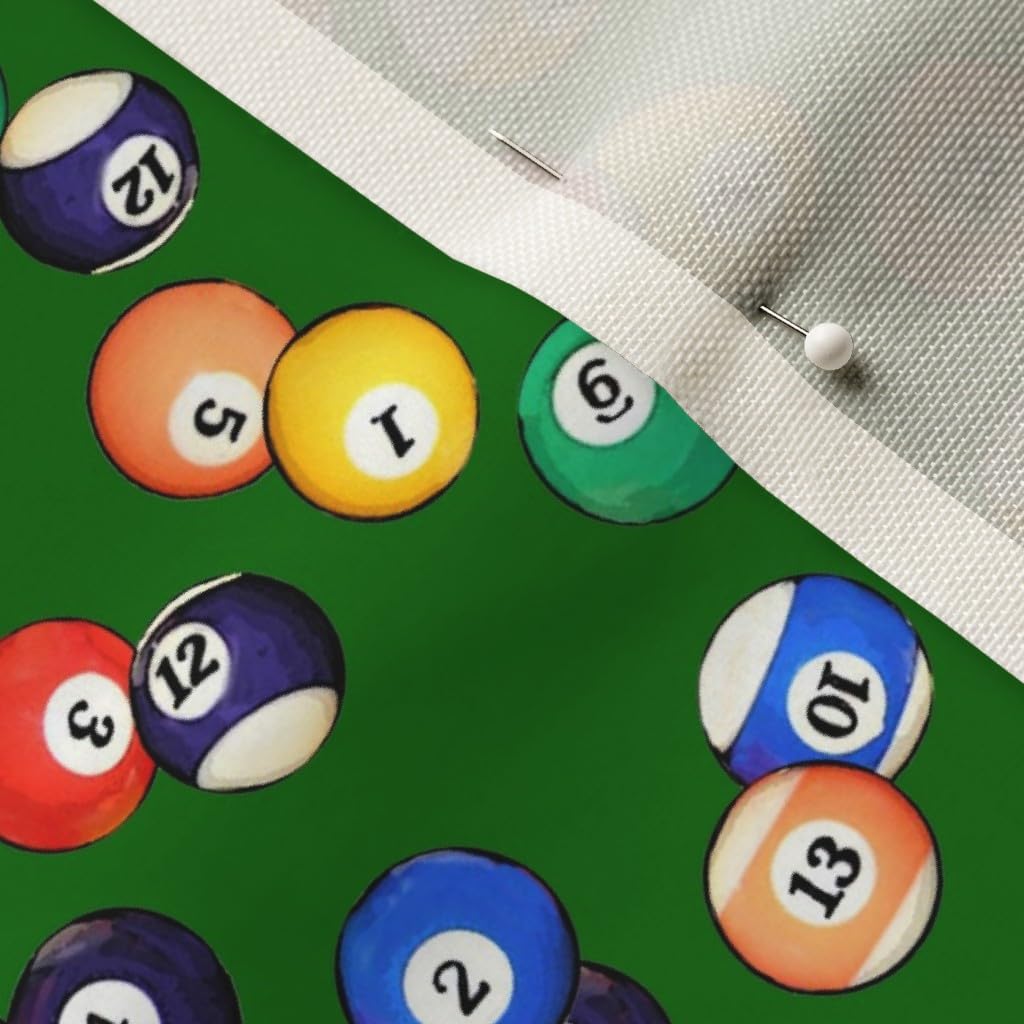 Spoonflower Fabric - Billiards, Balls, Pub, Pool, Sports Printed on Upholstery Velvet Fabric Fat Quarter - Upholstery Home Decor Bottomweight Apparel