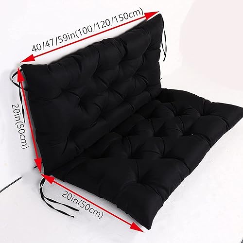 Miniatura 4 de RVtiooy Cojines de repuesto para columpio de porche, cojines de repuesto para columpio de exterior, para respaldo de interiores y exteriores, tapete