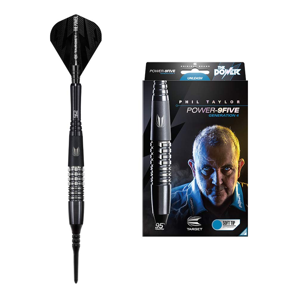 Freccette Phil Taylor Power 9-5 Gen 8 - Set In Tungsteno 95% Con Punte Morbide, 20g, Unisex Adulto