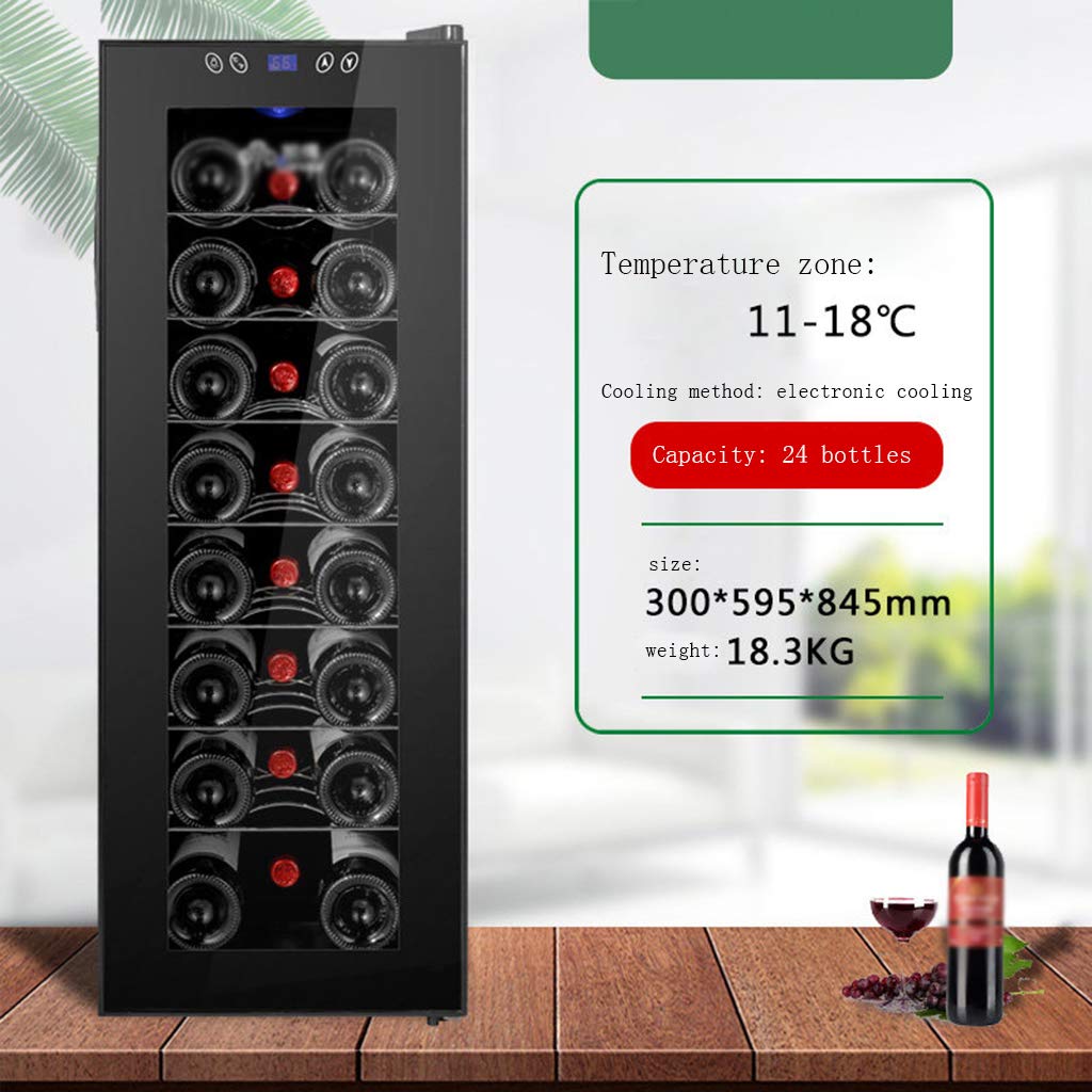Ljlzxpbus Wine Cooler Refrigerator - Red Wine Fridge Chiller Vertical Wine Cooler - Freestanding Compact Mini Wine Fridge 24 Bottle - Electronic Cooling -60w on Fridge.com - View 2