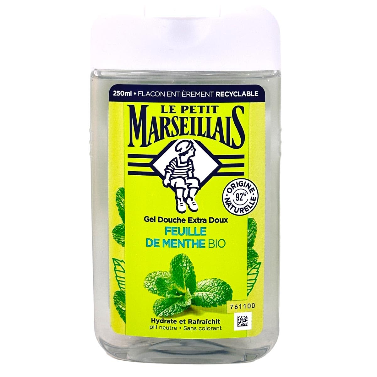 Le Petit Marseillais - Extra-Mild Shower Gel - Mint Leaf - 250 ml, single unit, 250 ml (Pack of 1)
