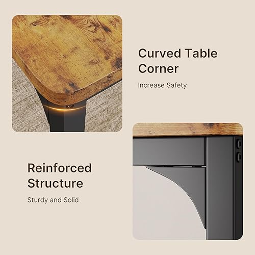 Miniatura 7 de Gizoon Juego de mesa de comedor para 4, juego de mesa de cocina de 5 piezas con 4 sillas tapizadas de piel sintética para comedor, sala de estar,