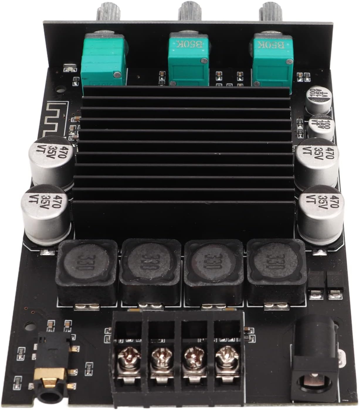 Fren Power Amplifier Board, Treble Bass Control AUX Input TDA7498E Chip Stereo PCB Power Amplifier Board for DIY Speaker
