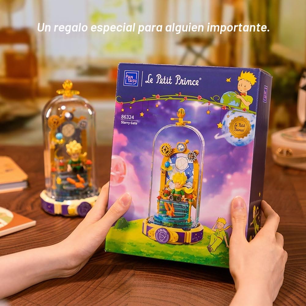 PAN TASY Le Petit Prince Set de Bloques de Construcción Puerta Estrellada Modelo Creativo DIY con Minifigura y Cubierta de Alta Transparencia para Adultos y Niños