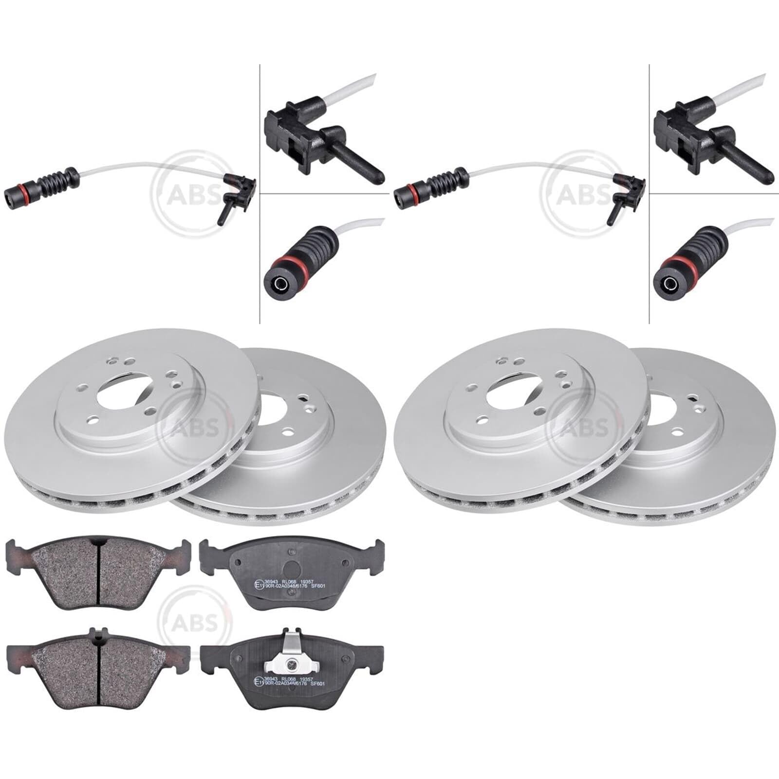 BandelOne enthält ABS Bremsscheiben + Beläge vorne passend für E-Klasse W210 Clk W208