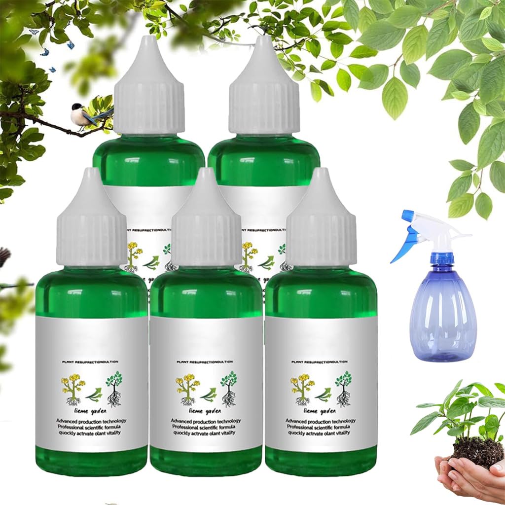 2024 New Plant and Flower Activation Liquid Solution, Root Plant Stimulator Grow, Plant Growth Enhancer Supplement Universal for Spraying Seedlings and Cuttings (5pcs)