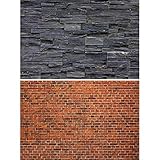 revestimiento paredes tipo ladrillo ✅ CUADROS DE PARED piedras oscuras - Decoración de pared con muchas posibilidades de instalación como mural o póster - Recomendamos fijarlo a la pared o con cinta adhesiva o chinchetas