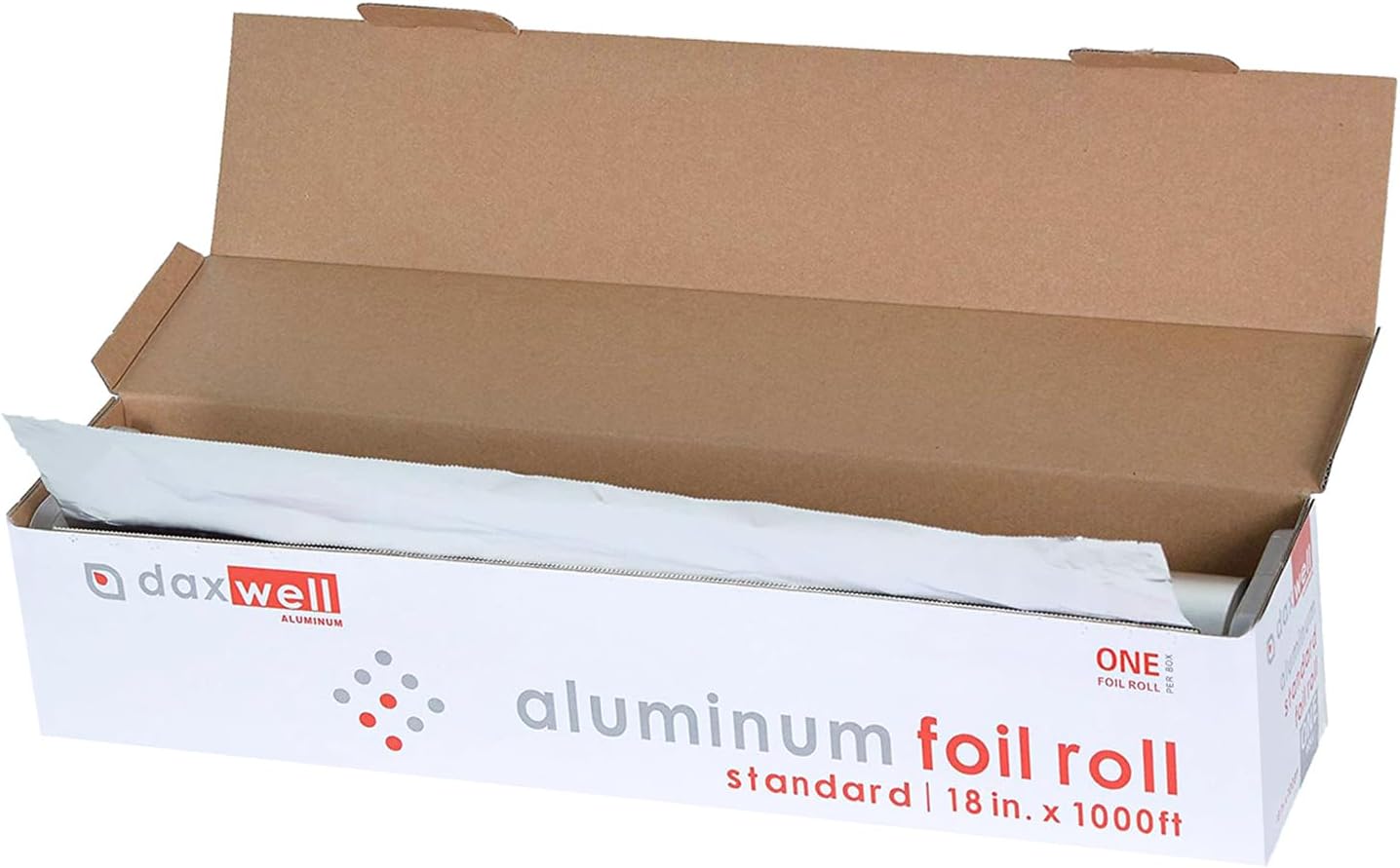 Daxwell Aluminum Foil Roll, Standard, 18" x 1000 Ft, J10003335, Silver