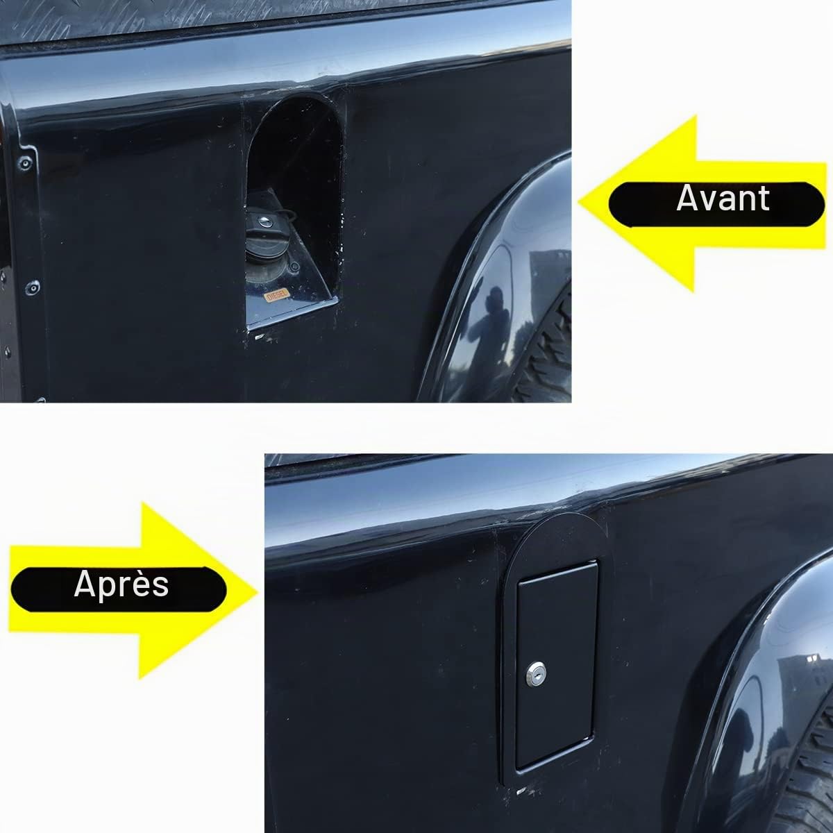 Bouchon de réservoir de carburant de voiture couvercle de réservoir de carburant verrouillable pour Land Rover Defender 90 110 130 20042019 alliage d'aluminium accessoires extérieurs noir