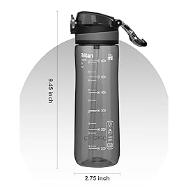 Opard Peak Water Bottle with Straw Cap, BPA-Free, Leak Proof Flip Top Bottle