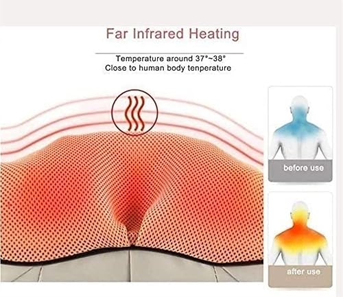 Miniatura 4 de TOEWOE Masajeador de cuello, masajeador de espalda con calor, masajeador eléctrico de hombro, masajeador Shiatsu, masajeador de espalda y cuello,
