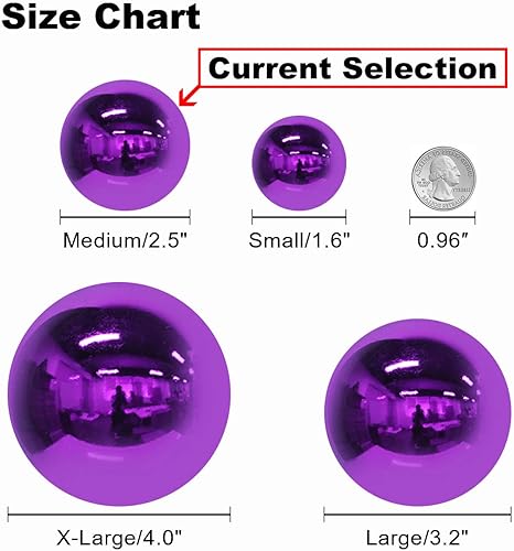 Vista 371 de 18 esferas medianas decorativas navideñas para árbol de Navidad, inastillables, para colgar, color púrpura, 2.5 pulgadas, paquete de 18