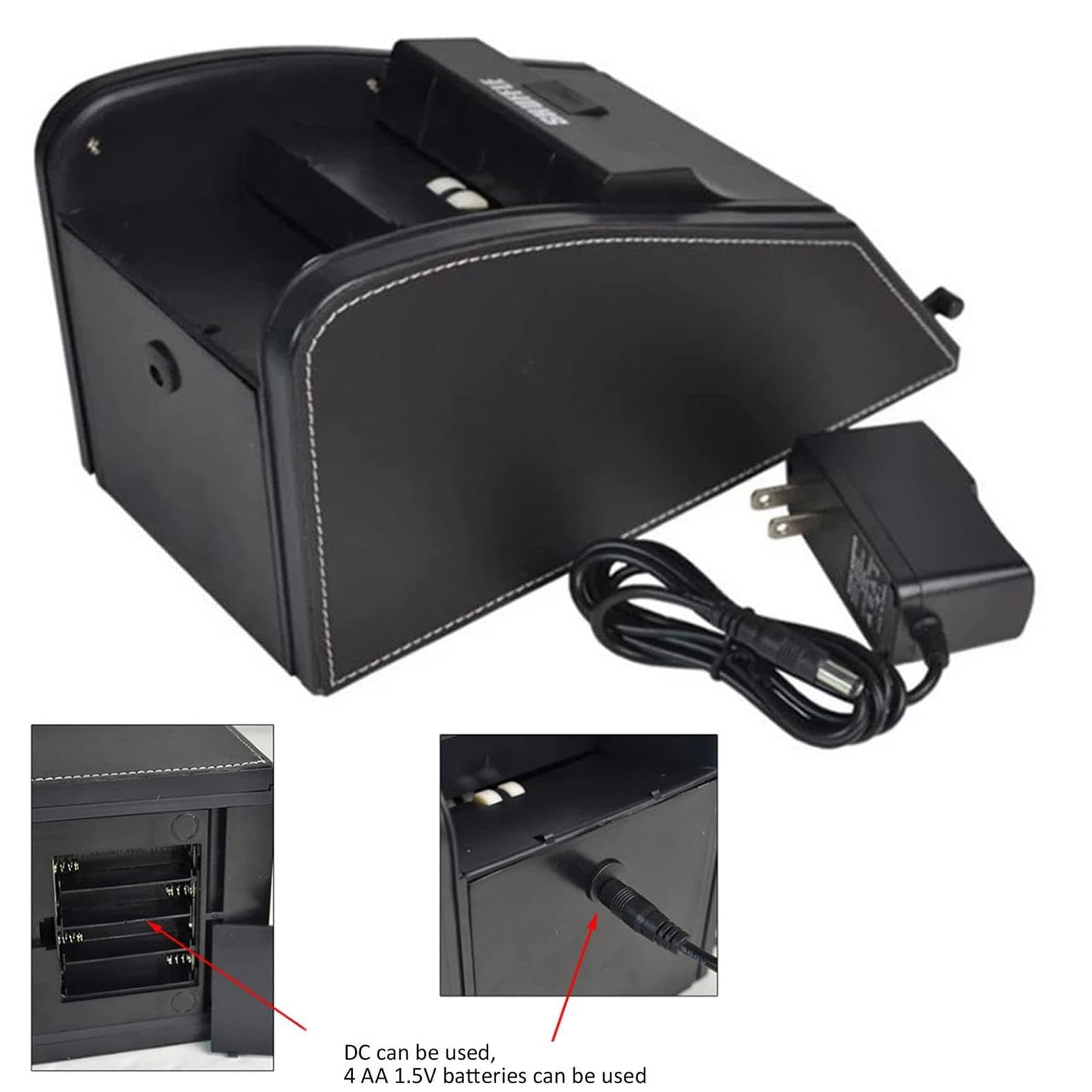 Distribuidor de Cartas automático, máquina de Reparto Aleatorio Profesional 2 en 1 para 1-2 Barajas, Zapatilla de máquina de póquer para Solitario, Tarjetas de plástico