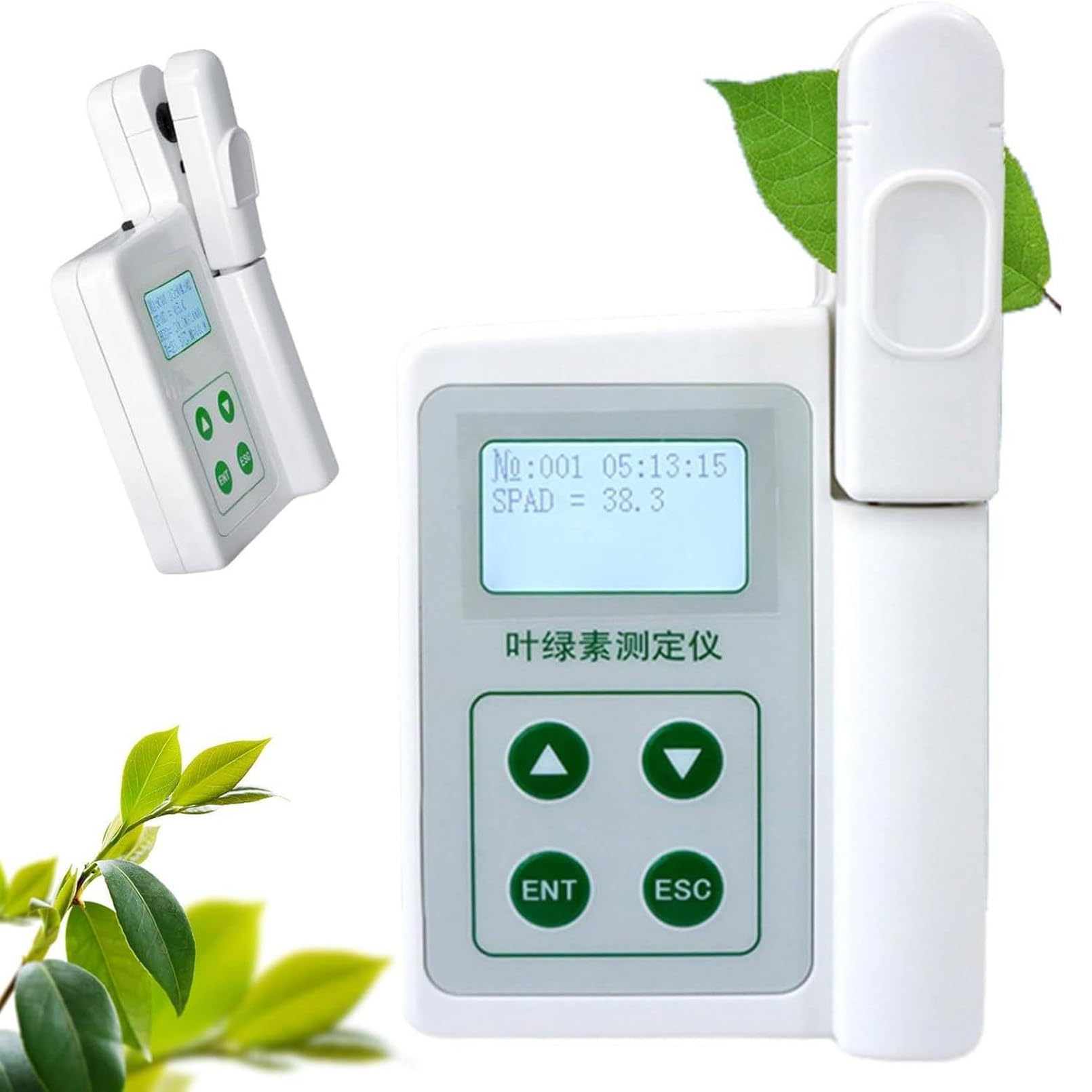 Analyseur de chlorophylle, compteur d'humidité et de température des feuilles 0,0-99,9 SPAD, outil portable compact pour les amateurs d'agriculture et d'entretien des plantes