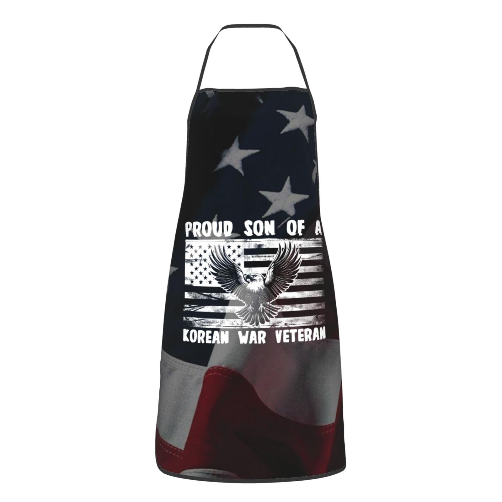 nopicsn Proud Son of a Korean War Veteran Apron for cooking with Pockets Women Men Kitchen Chef Funny Aprons