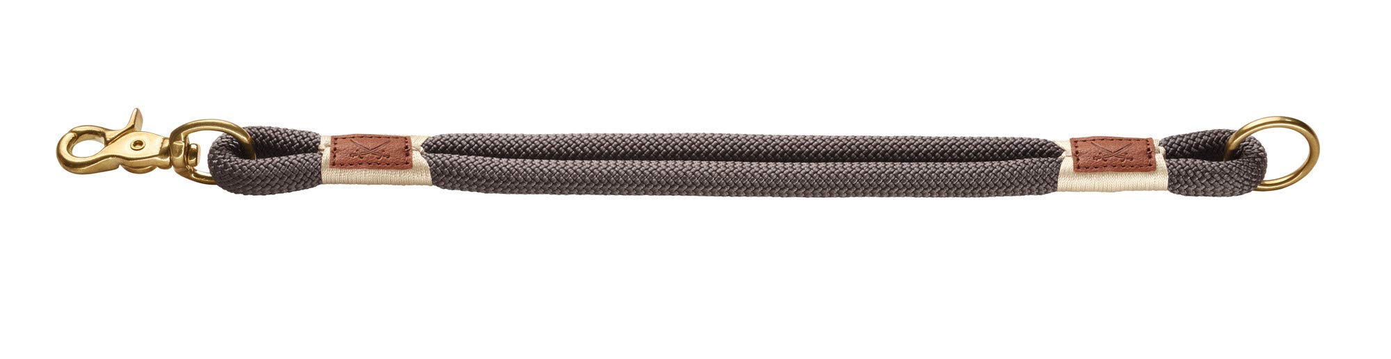 HUNTER Sansibar RANTUM Verstellbare Führleine für Hunde, modern, nautisch, 1 x 200 cm, grau & Sansibar Rantum Halsung, Hundehalsband, Tau, modern, nautisch, 55 (L), grau