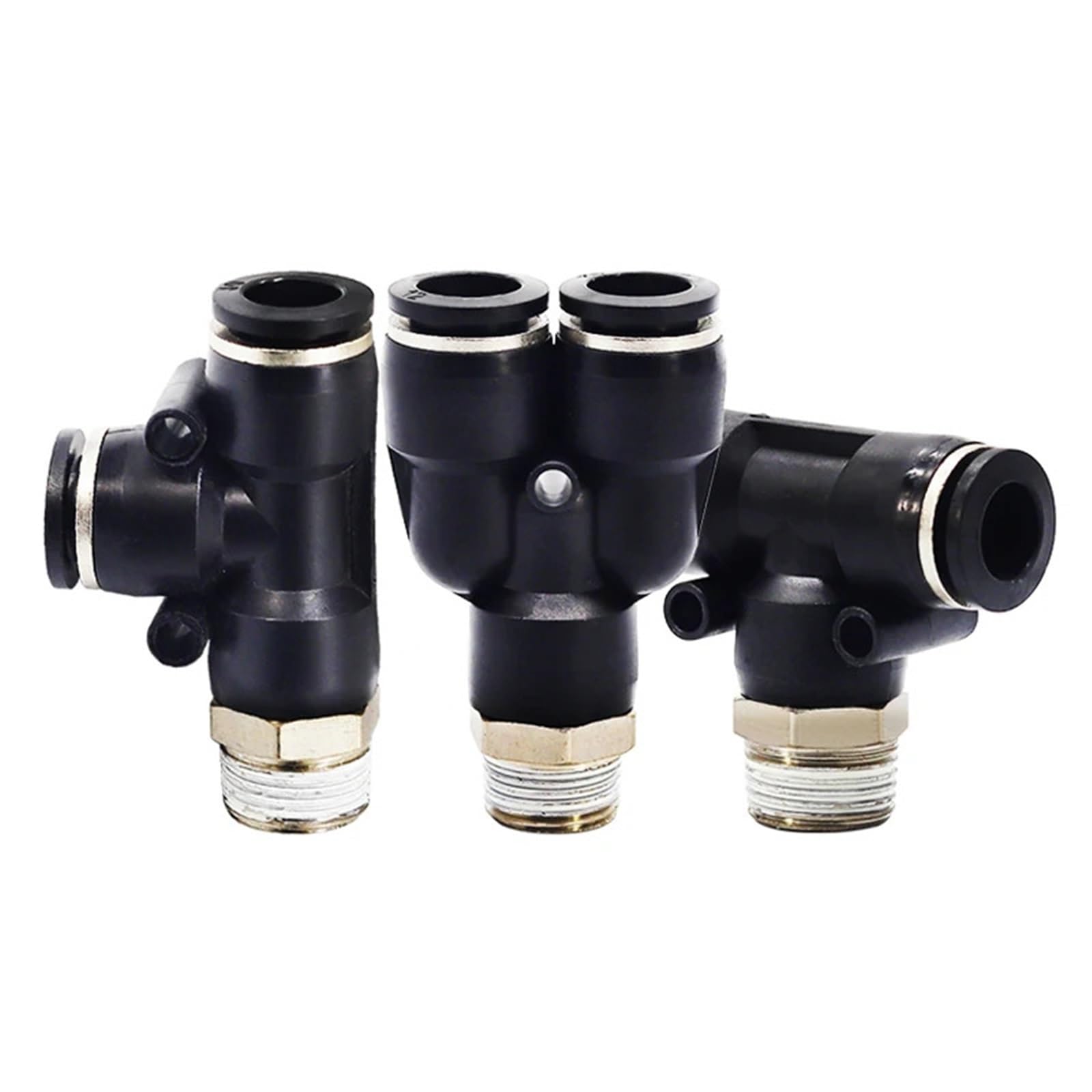 Conector traqueal de tres vías de 10 mm para reparar redes de aire comprimido