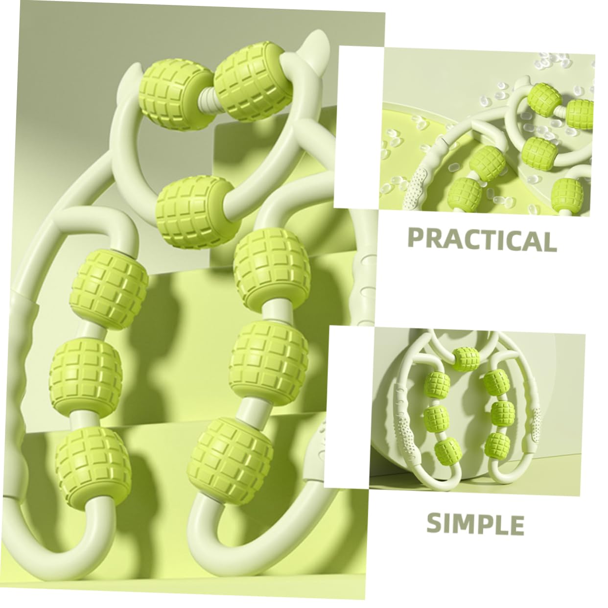 BESTYASH 2pezzi Rullo Massaggiante per Muscoli Rullo per Massaggi Muscolari Massaggiante Portatile Strumento per Massaggi Gambe per Polpacci Design Ergonomico Ruote Rotanti Indipendenti