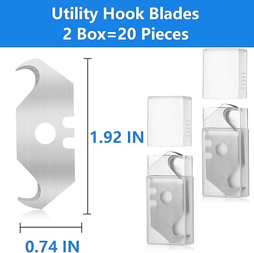 Miniatura 3 de Navajas para cuchillos de utilidad, navajas con caja de almacenamiento de plástico (20 piezas)