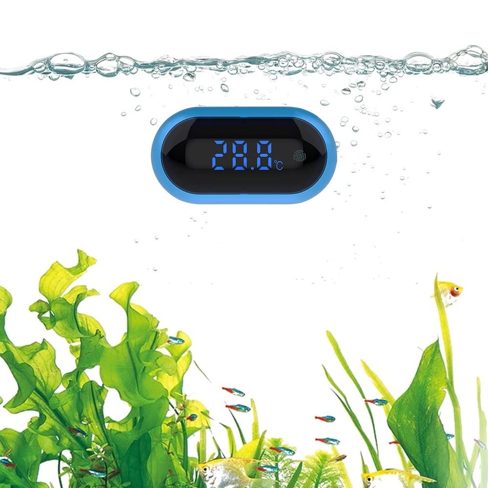 Termómetro digital LCD de alta precisión para acuario, termómetro con pantalla táctil para pegar para acuarios, recipientes de cristal, reptiles