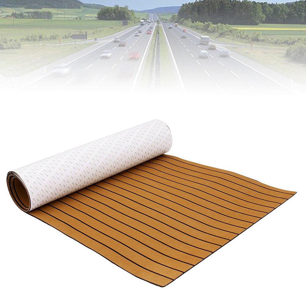 SHIOUCYNon-slip Synthetic Teak Boat Decking Sheet Uv-resistance EVA Foam Water Proof for Boat, Marine, Yacht, Ship, Dock, Gym 35.4" X 94.5"