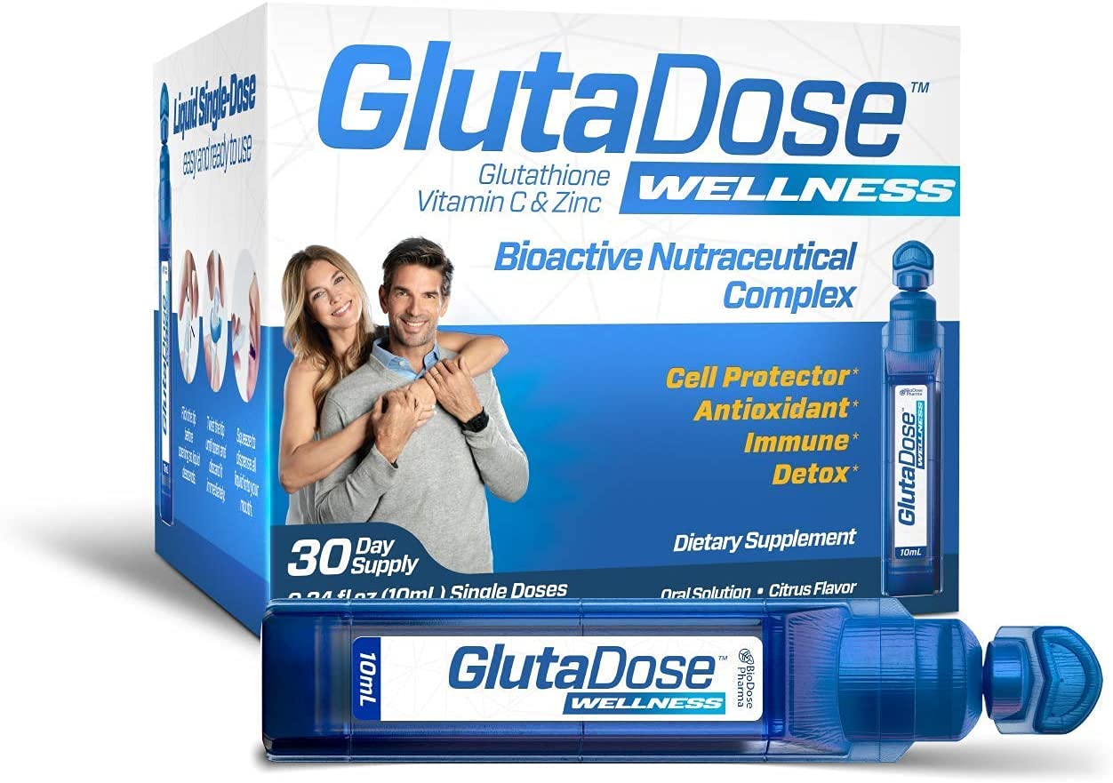 Buy BioDose Pharma Glutathione, Vitamin C, Zinc GlutaDose Wellness for Oral Solution 12000mg