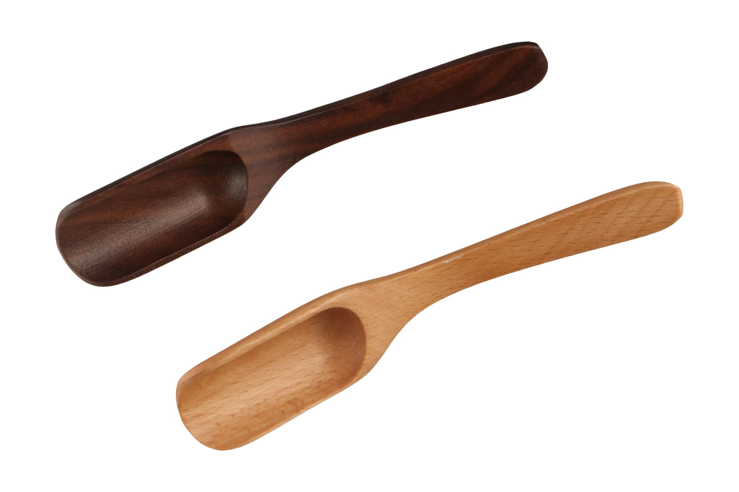 2pcs Wooden Loose Tea Scoops, Retro Style Wood Tea Scoop, Chinese Kung Fu Tea Spoon Scoop, Natural Bamboo Wood Spoons for Scooping Coffee Powder, Spices
