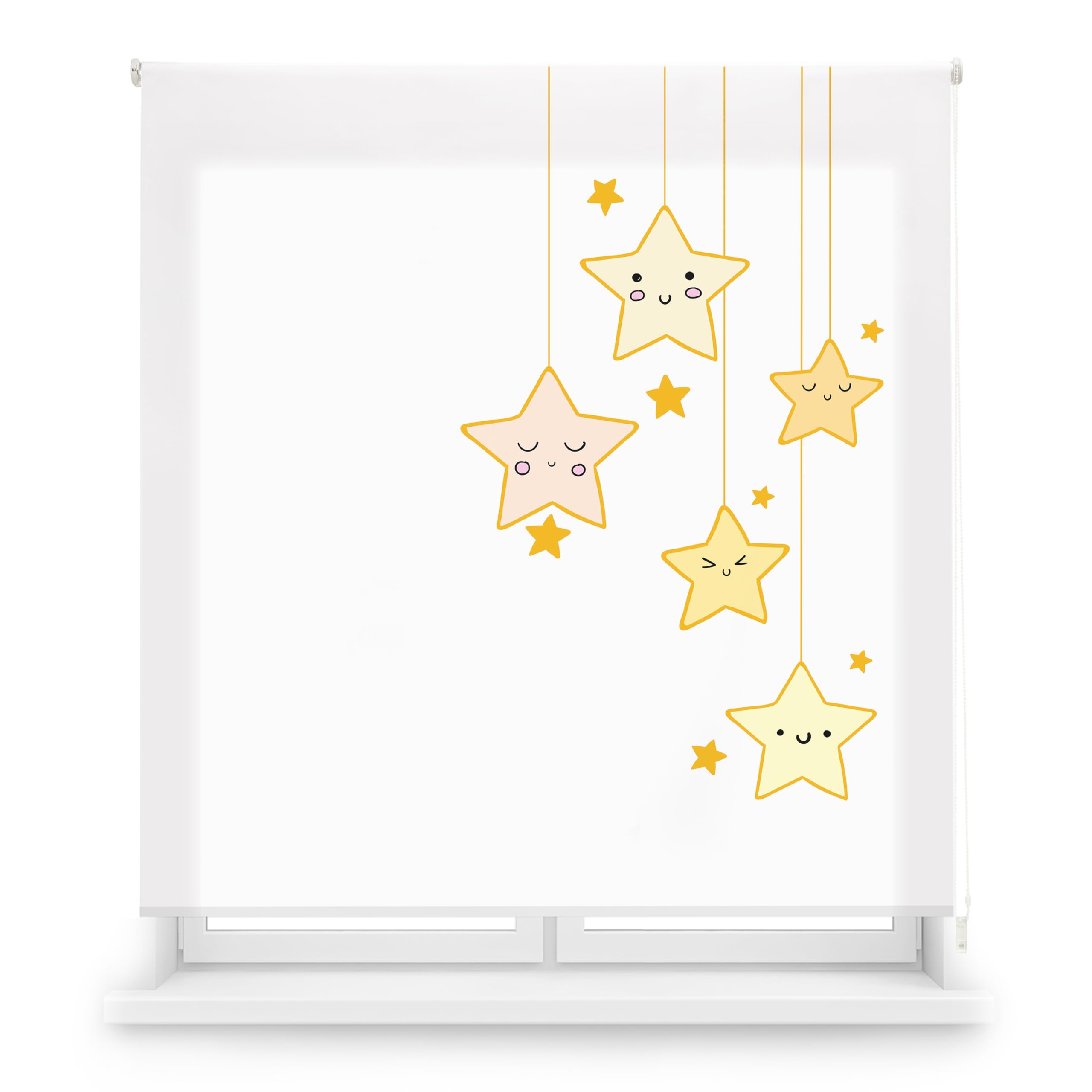 Blindecor Digital Store Enrouleur translucide avec Motif Famille d'enfants Modèle F Nuit étoilée 150 x 180 cm Store Enrouleur occultant 146 x 175 cm
