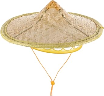 OUNONA Bamboo Conical Hat for Cosplay, Lightweight Asian Farmer Straw Cap