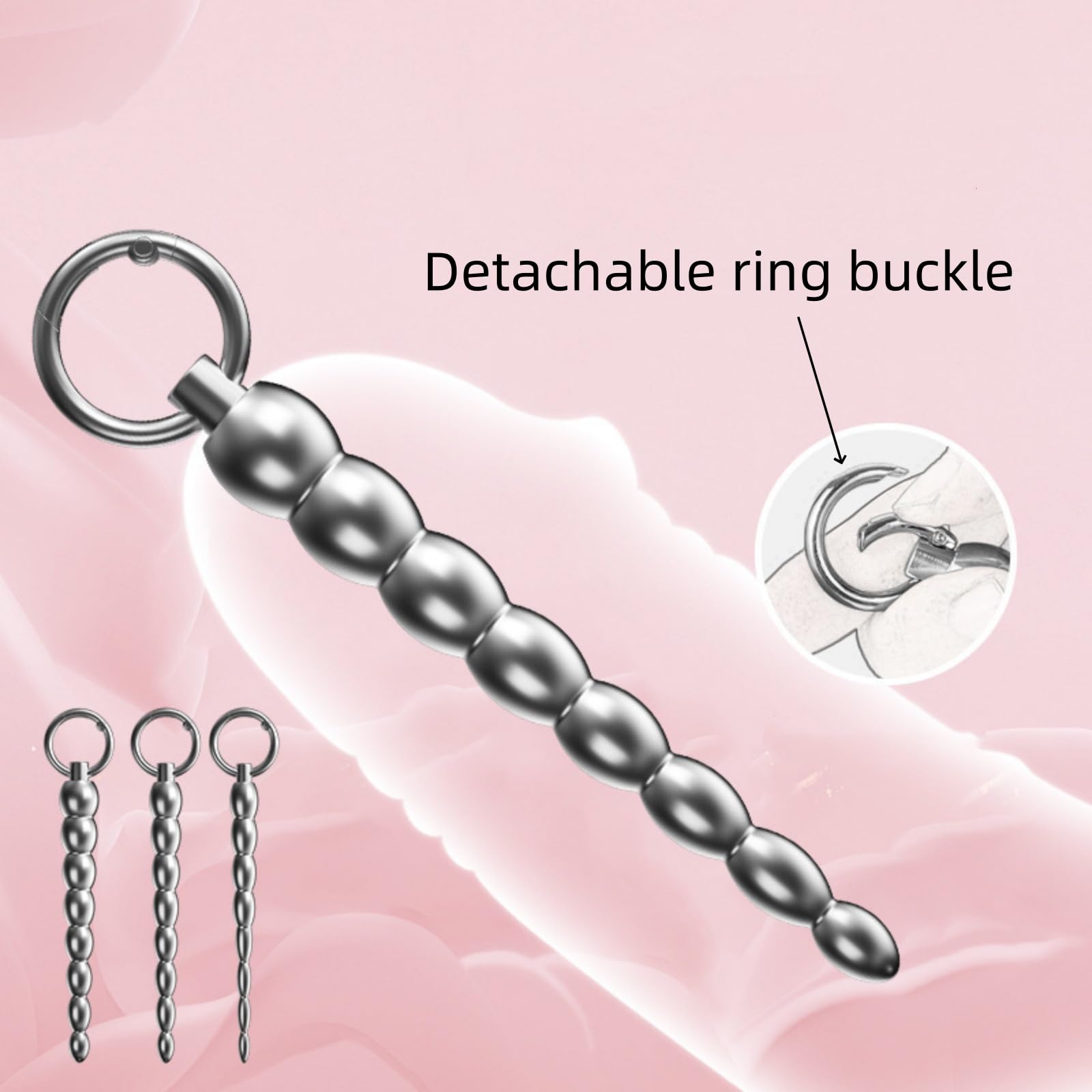 Barra per esercizi uretrali in acciaio inossidabile da uomo Accessorio per allenamento in metallo Lunghezza 133 mm - IThlM28 (3Pcs)