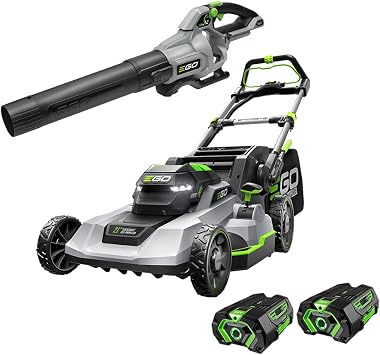 EGO Power+ LM2122SP-2 21-Inch 56-Volt Self-Propelled Lawn Mower with Touch DriveTM with 2 4.0Ah Batteries, 550W Rapid Charger Kit and LB5800 580 CFM Cordless Leaf Blower