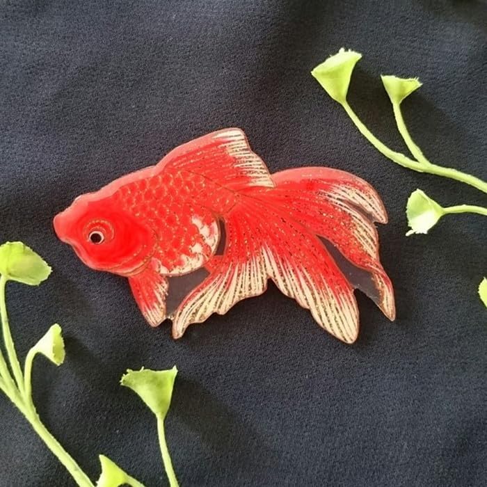 Amazon.co.jp: 帯留め ブローチ 琉金 キンギョ 金魚 リュウキン 帯飾り 