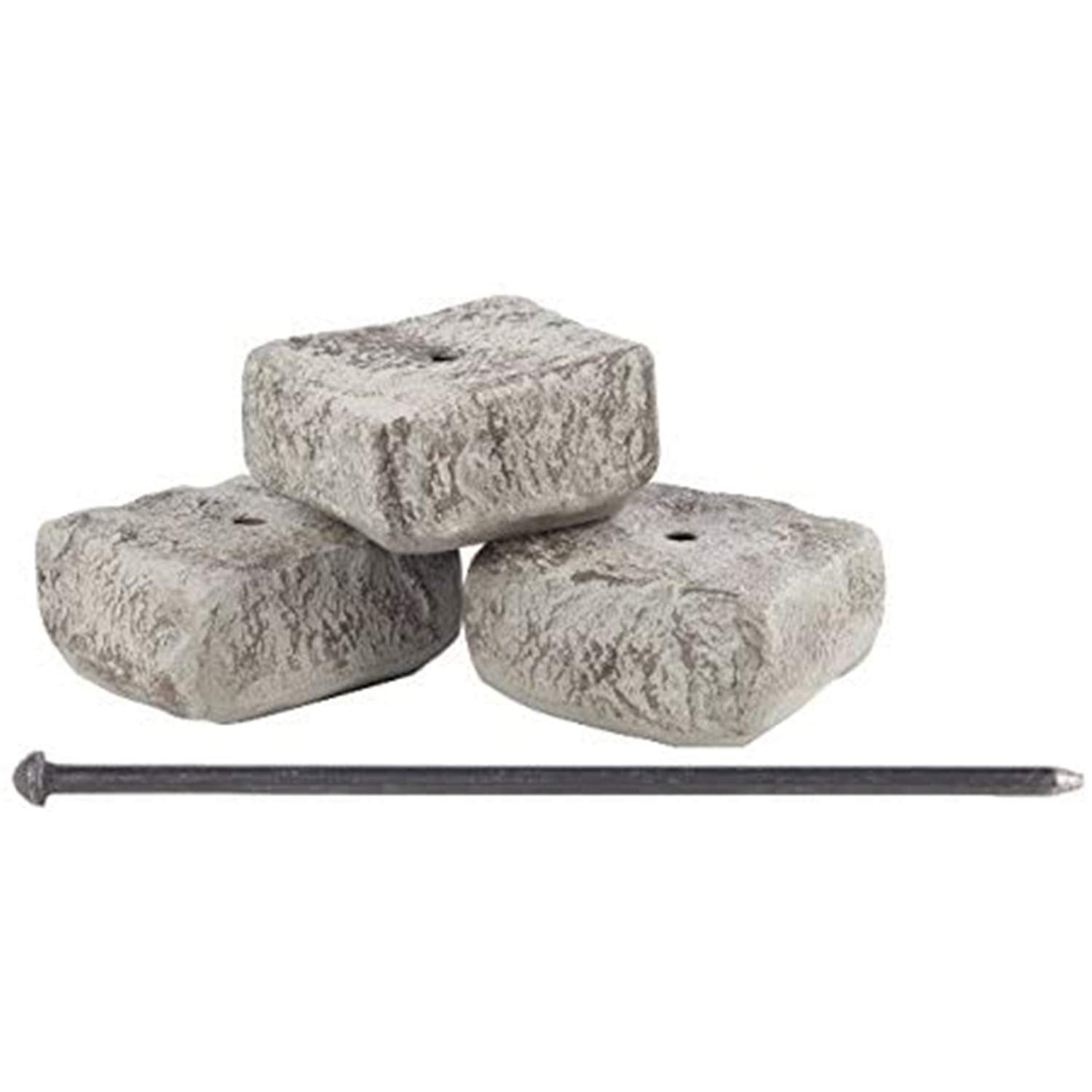 RTS Home Accents Rock Lock Landscape Edging and Border End Rock Set with 18-Inch Spike (Pack of 3)