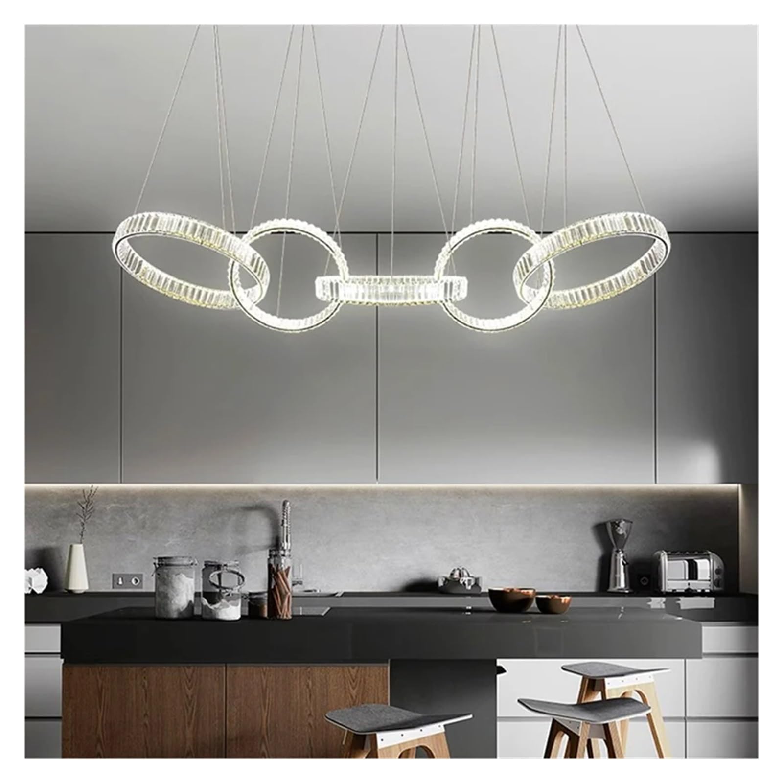Żyrandole, oświetlenie do dekoracji domu, kryształowy salon, salon, lampa sufitowa, oświetlenie wewnętrzne, dekoracja artystyczna/ciepła biel/150 cm (ciepła biel 150 cm)