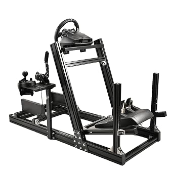 Hottoby F1 Racing Simulaor Cockpit Aluminum Profile Truck Simulator Fit for Logitech G920 G923, for Thrustmaster, for Fanatec, for Moza Professional&Expandability,No Handbrake,Pedals,Steering Wheel