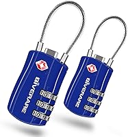 Vista 1 de GIVERARE 2 Pack TSA Approved Luggage Locks, Combination Travel Cable Lock, Re-settable 3-Digit Padlocks with Alloy Body, Keyless TSA Padlock for Gym