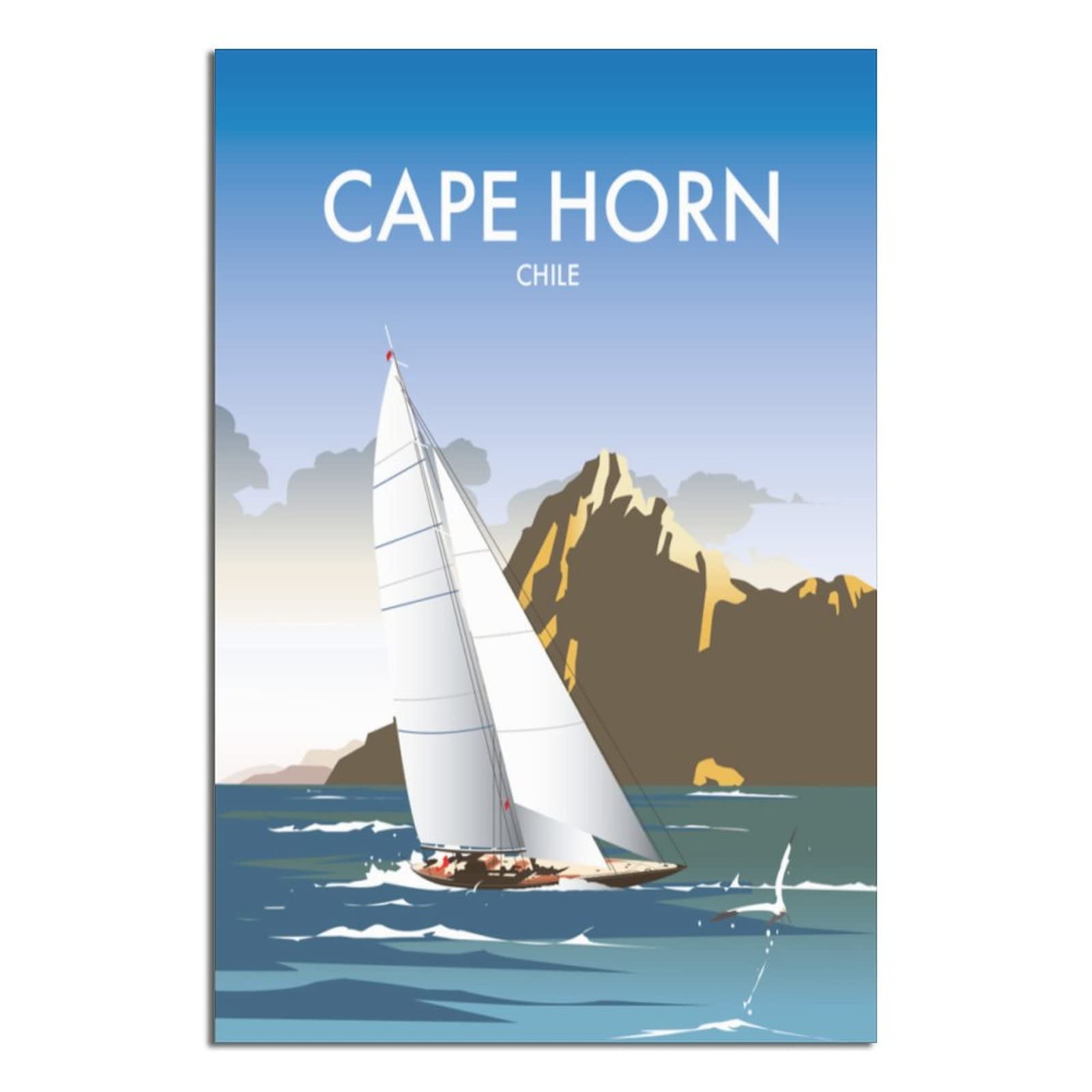 shgwehh Metal Tin Sign Cape Horn Chile Vintage Travel Tin Sign Vintage Rustic Decor Cave Coffee Shop Bar Bedroom Home Wall Decor Nostalgic Tin Sign 20x30CM
