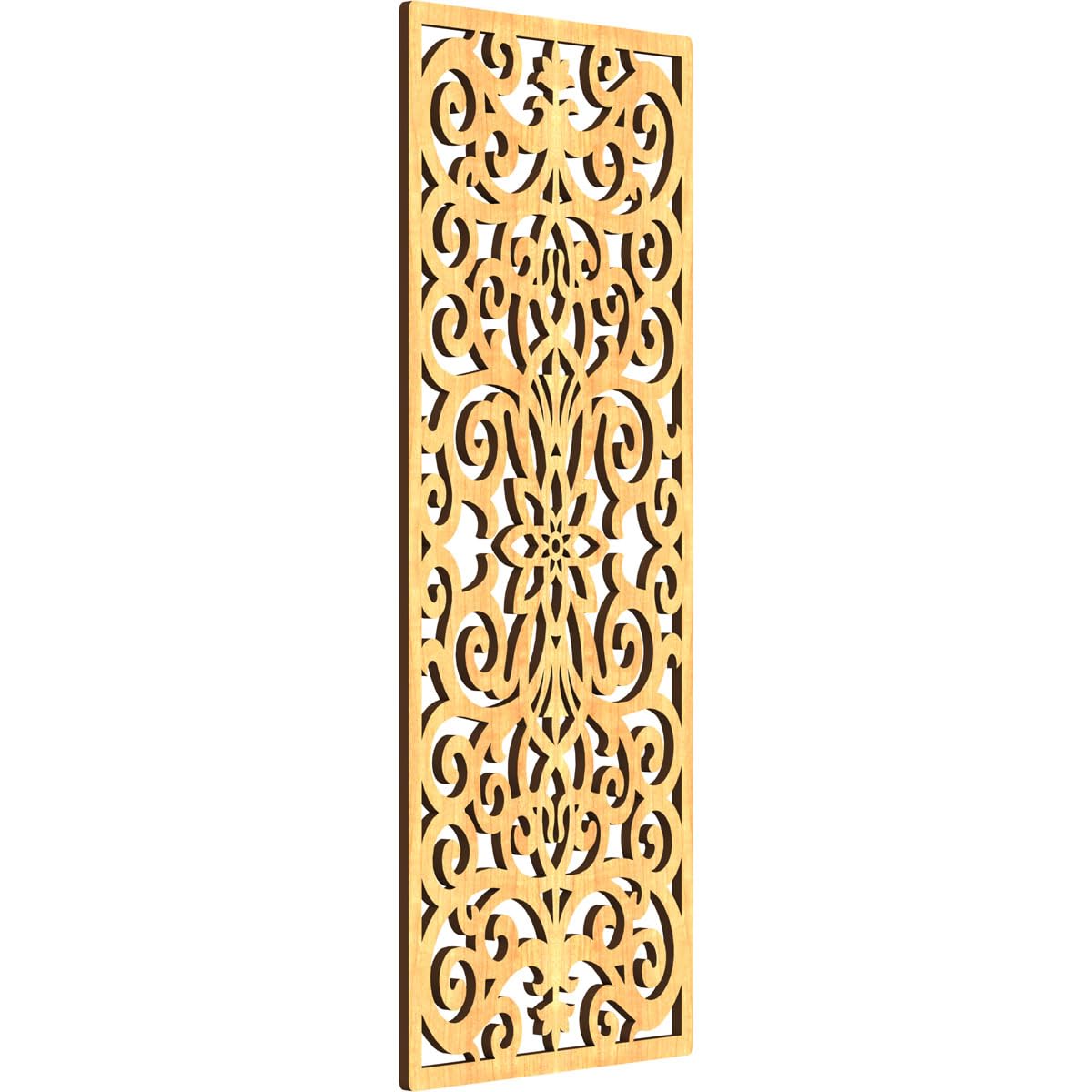 Buel Decorative Pierced Fretwork Wood Wall Panels, 11 3/8"W x 29 3/8"H x 3/8"T, Cherry