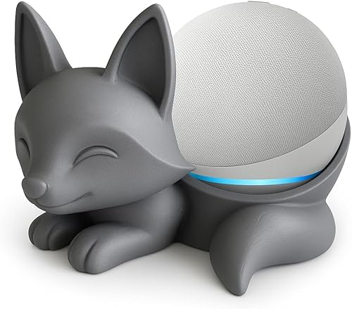 Sleeping Fox Stand – 3D Printed Echo Dot Stand & Alexa Stand, Decorative Smart Speaker Alexa Holder in Eco-Friendly PLA, Anti-Slip Base, Compatible