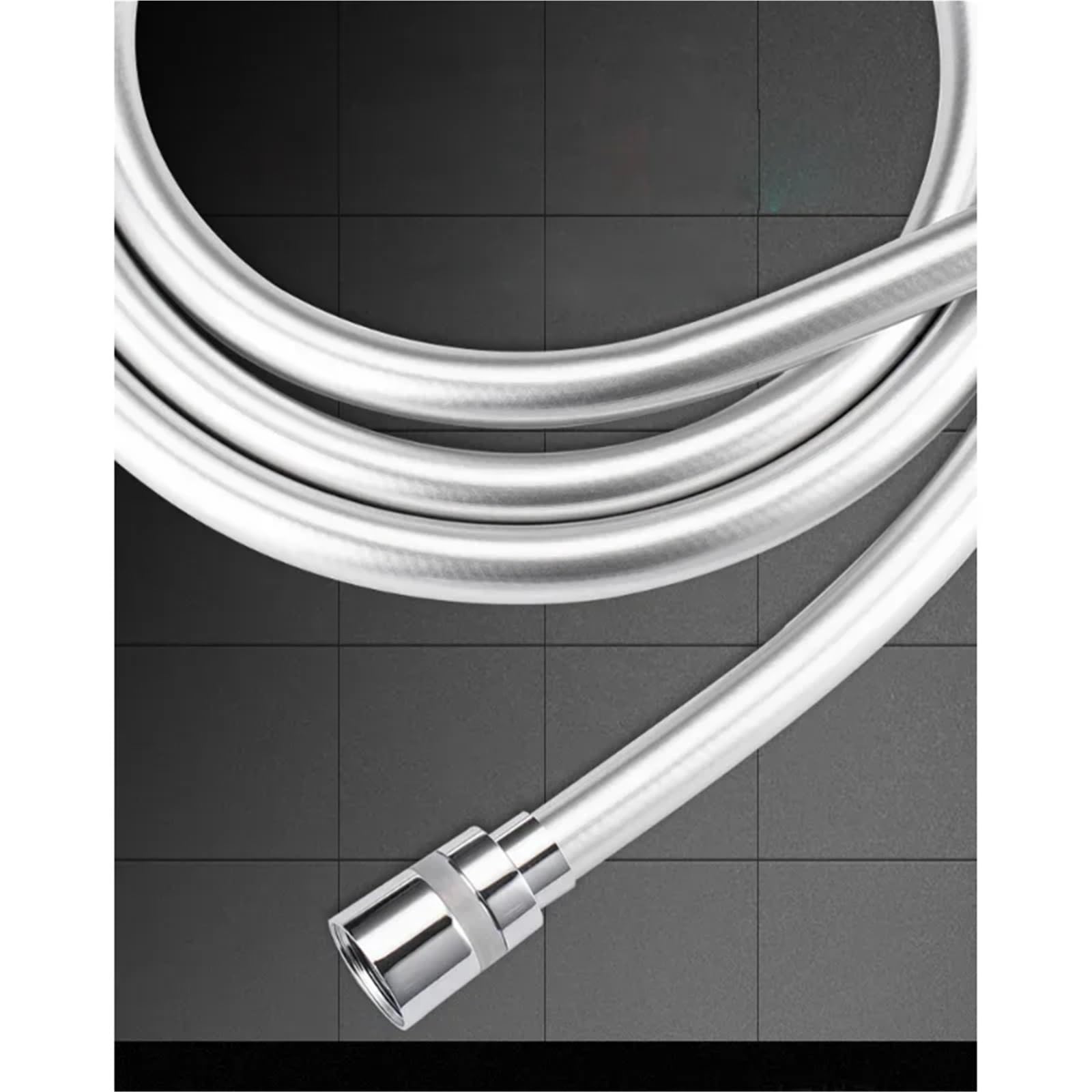 Manguera de ducha impermeable plateada de 2 m, ajuste universal, fácil de instalar, resistente al óxido, material ABS de alta presión, para el hogar y viajes, accesorio de ducha