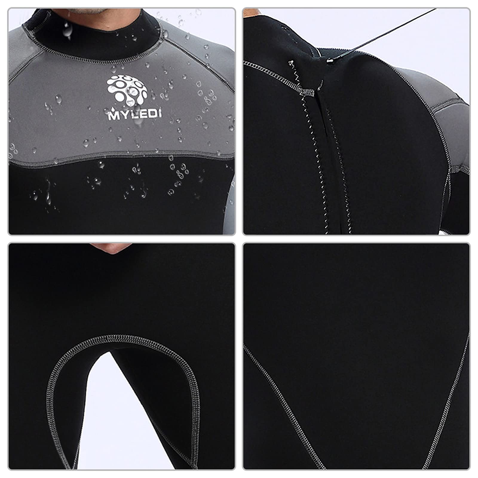 Muta Top Uomo In Neoprene 1,5 Mm - Maniche Lunghe Con Cerniera - Per Surf, Immersioni, Nuoto Giacca Termica Subacquea - Foto 2