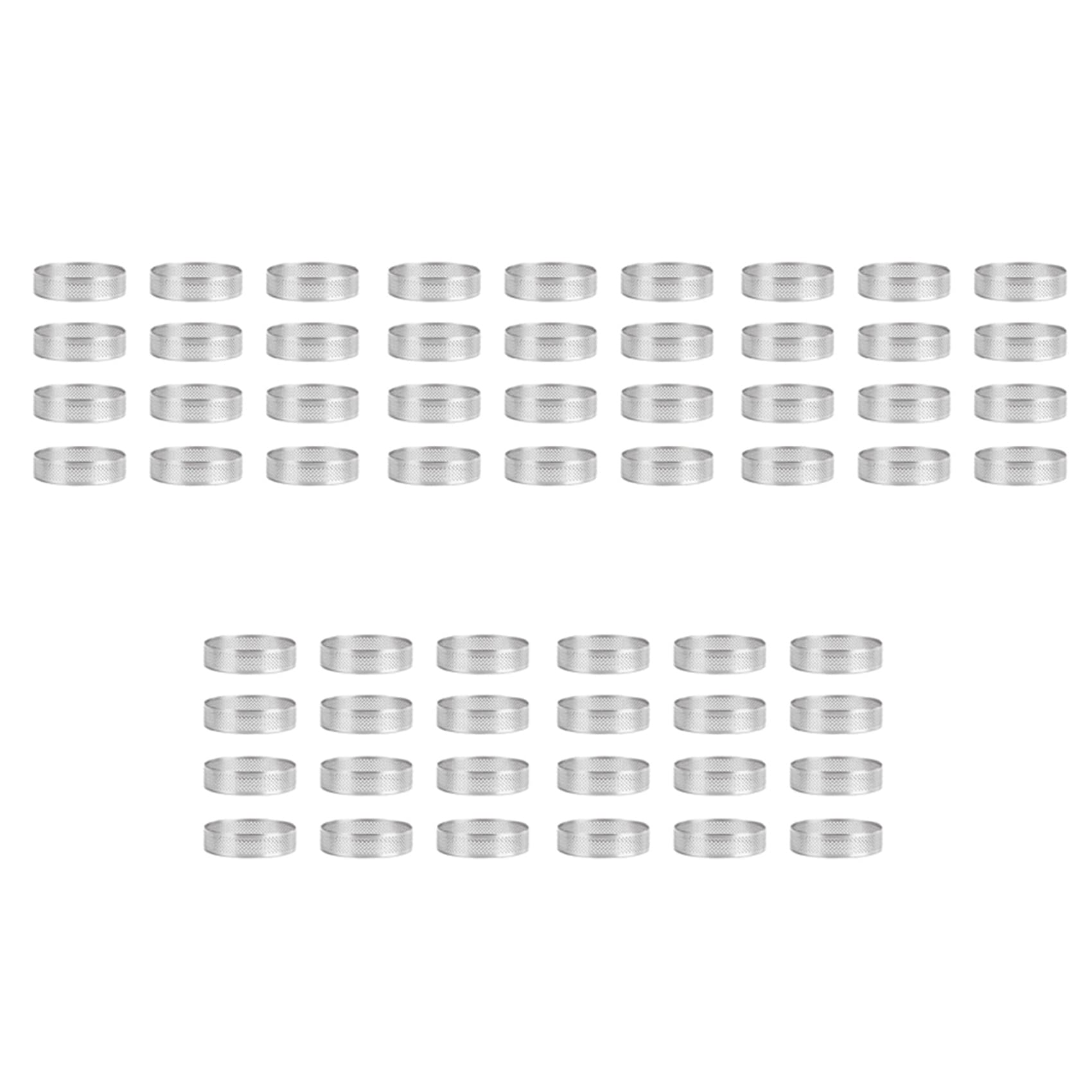Hndhbfgrt 60 Pack Stainless Steel Tart Rings 3 In,Perforated Cake Mousse Ring,Cake Ring Mold,Round Cake