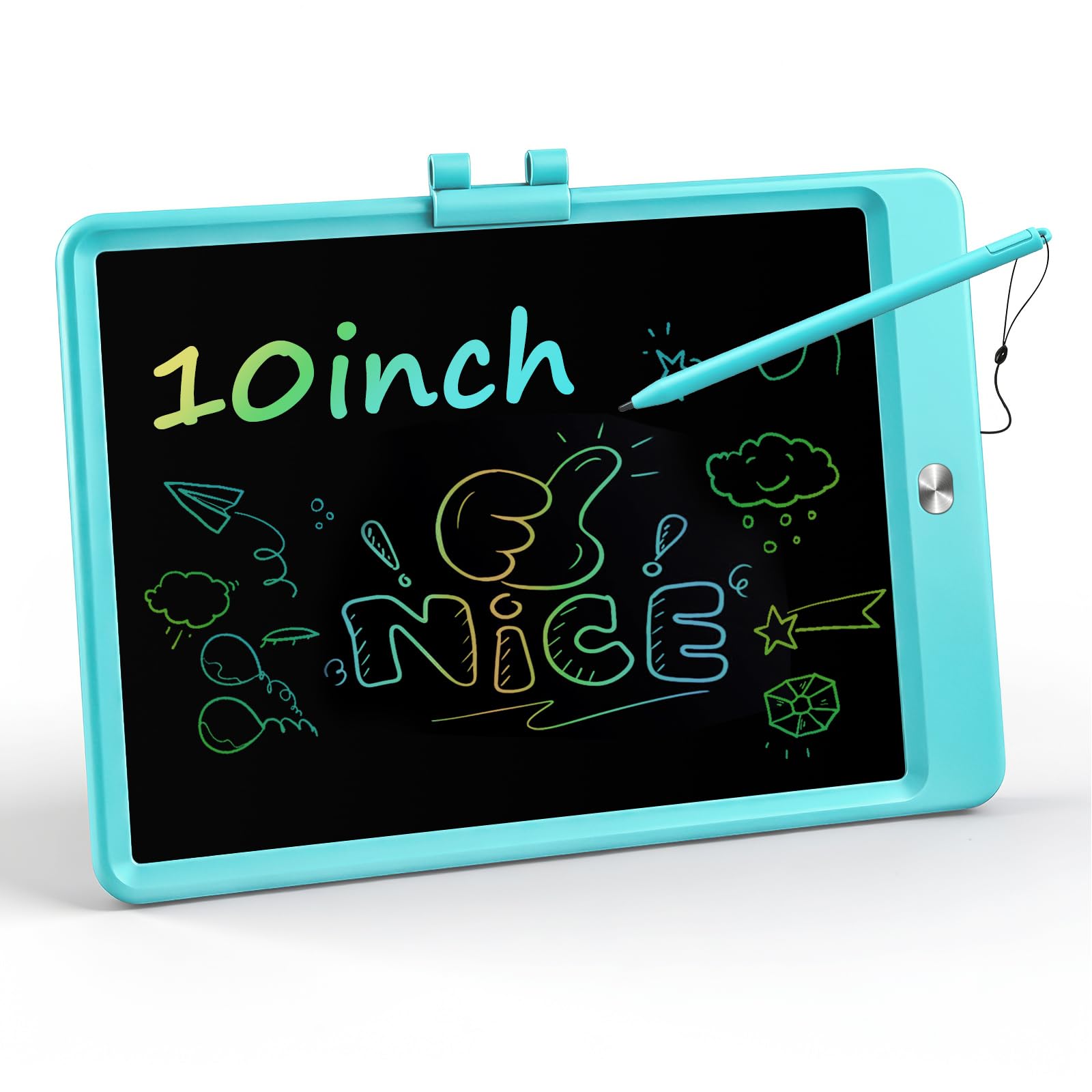 QIAOBUQI LCD Writing Tablet for Kids, 10 InchPortable Colorful Drawing Tablet, Toddler Drawing Pads, Travel Learning Toys for Kids Ages 3.4.5.6.7.8, Erasable Reusable Doodle Board (Blue) — image 1