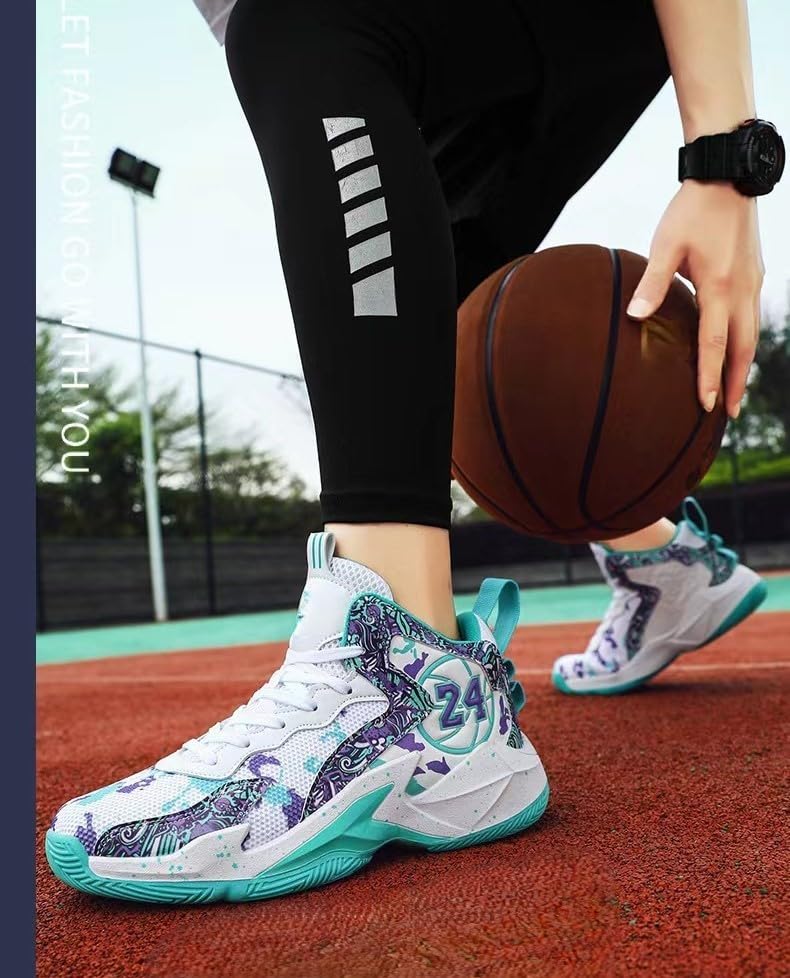 Image of Men's Basketball Shoes Fashion Printed Sneakers