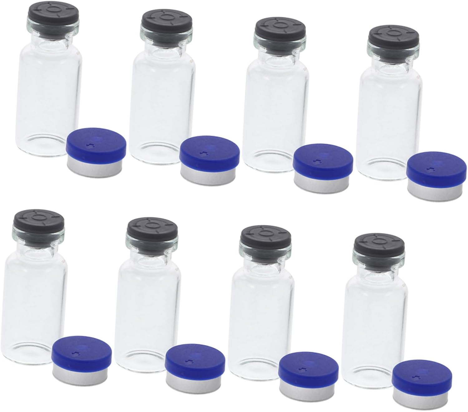 MAGICLULU 12pcs Glass Vials with Caps Reusable Storage Bottles for Liquids Essential Oils and Samples Compact Design for Travel No Leakage for Labs and Home Use