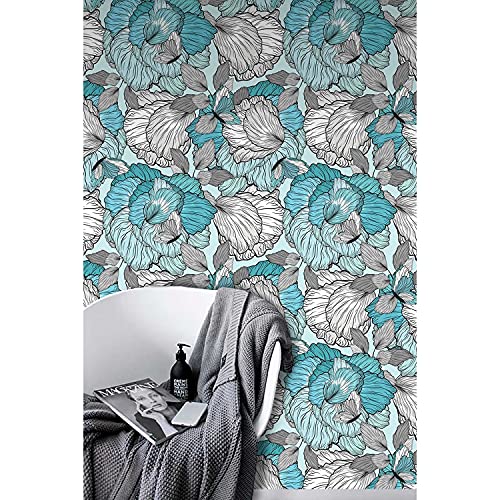 Papier peint floral grand format pour masquer les imperfections des murs de chambre - 2