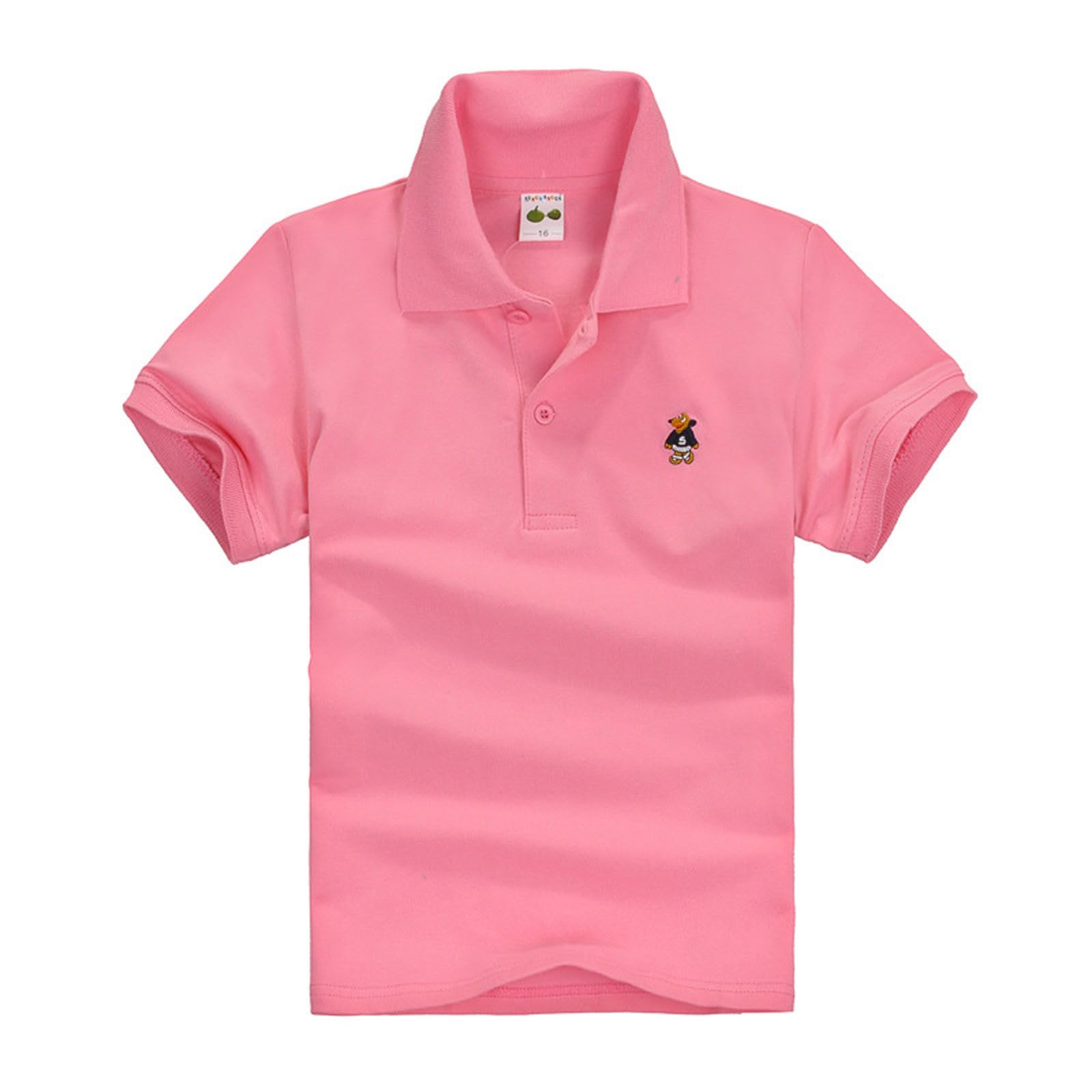 Polo para niños Camisas de verano para niño de manga corta transpirable camiseta infantil monocolor camisas escolares sueltas Casual Tops Regular Fit Ropa fresca Regalo Diario Deporte Top